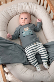 Feetje broek rib met streep zeegroen Beep Beep