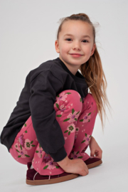 Jubel flared broek aop roze Moon Flowers