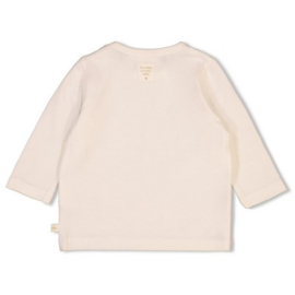 Feetje newborn longsleeve offwhite zand kleurige tekst