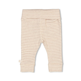 Feetje newborn broekje rib streep offwhite melange