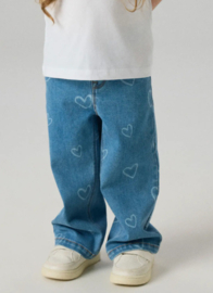 Name It Frose wide jeans aop hearts medium blue denim
