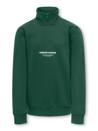 Only & Sons Curated half zip sweater pineneedle