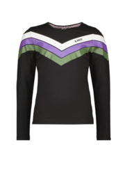 B.nosy girls longsleeve black v-shape stripe