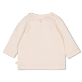 Feetje newborn longsleeve offwhite roze tekst