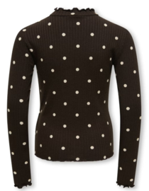 Kids ONLY longsleeve Fransiska dots Chocolat