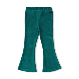 Jubel flared broek velour rib teal Girls Club