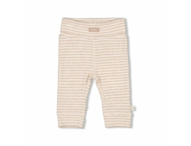 Feetje newborn broekje rib streep offwhite melange