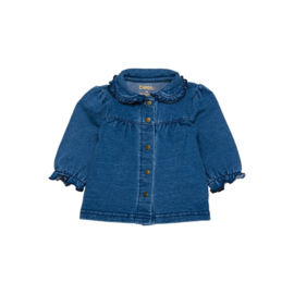 Bess blouse blue denim ruches