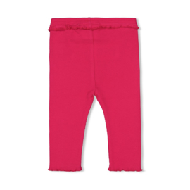 Feetje legging rib fuchsia Love Peace Aloha