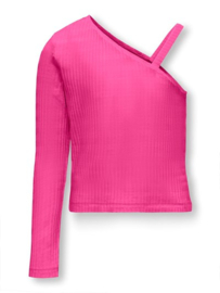 Kids ONLY longsleeve fuchsia KfOGNELLA L/S ONE SHOULDER SOLID TOP