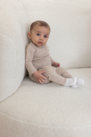 Feetje newborn longsleeve aop taupe melange