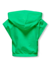 Kids ONLY sleeveless t-shirt groen KOGAMANDA S/S HOOD UB SWT