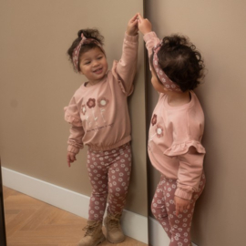 Dirkje 3-delige set sweater met legging, haarband Misty Rose