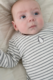 Feetje longsleeve rib met streep Penguin Cuddles