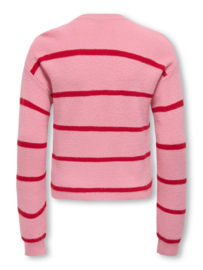 Kids ONLY Franca short knitted stripe sea pink