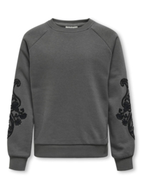 Kids ONLY sweater kogEaston life embrodery Magnet black