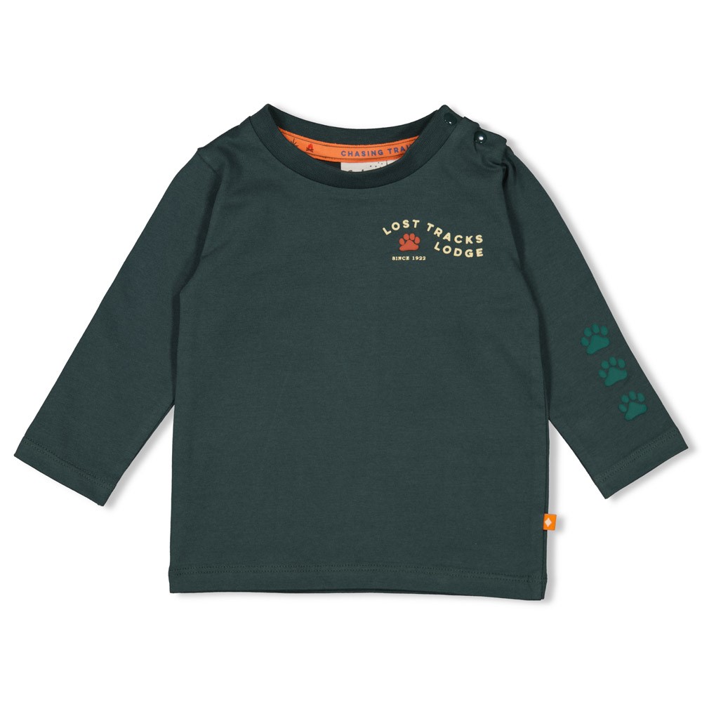Feetje longsleeve petrol Chasing Trails