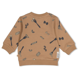 Feetje sweater aop camel Pasta Party