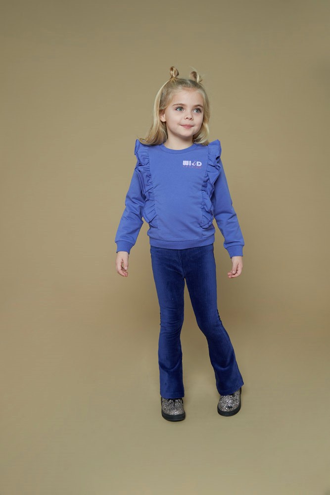 Jubel flared broek velours rib indigo Wild Soul