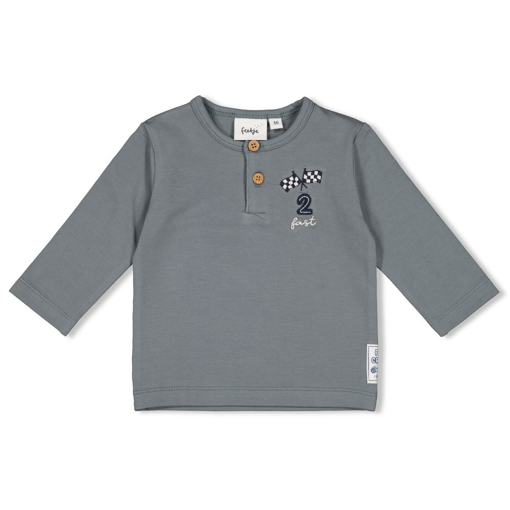 Feetje longsleeve petrol Let's go!