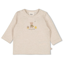 Feetje longsleeve offwhite melange Honey Bear