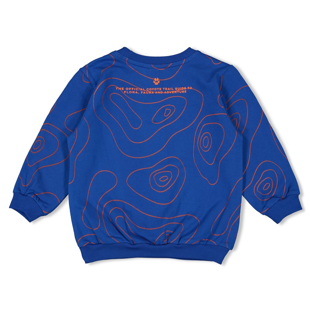 Sturdy sweater aop blauw Chasing Trails