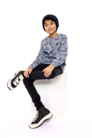 No Way Monday sweater with crewneck faded blue