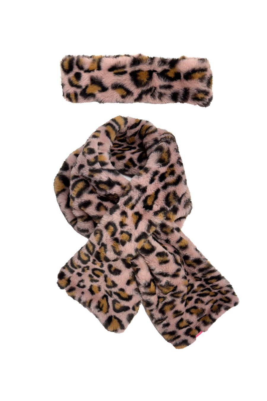 B.nosy Jayla haarband met sjaal pink leo