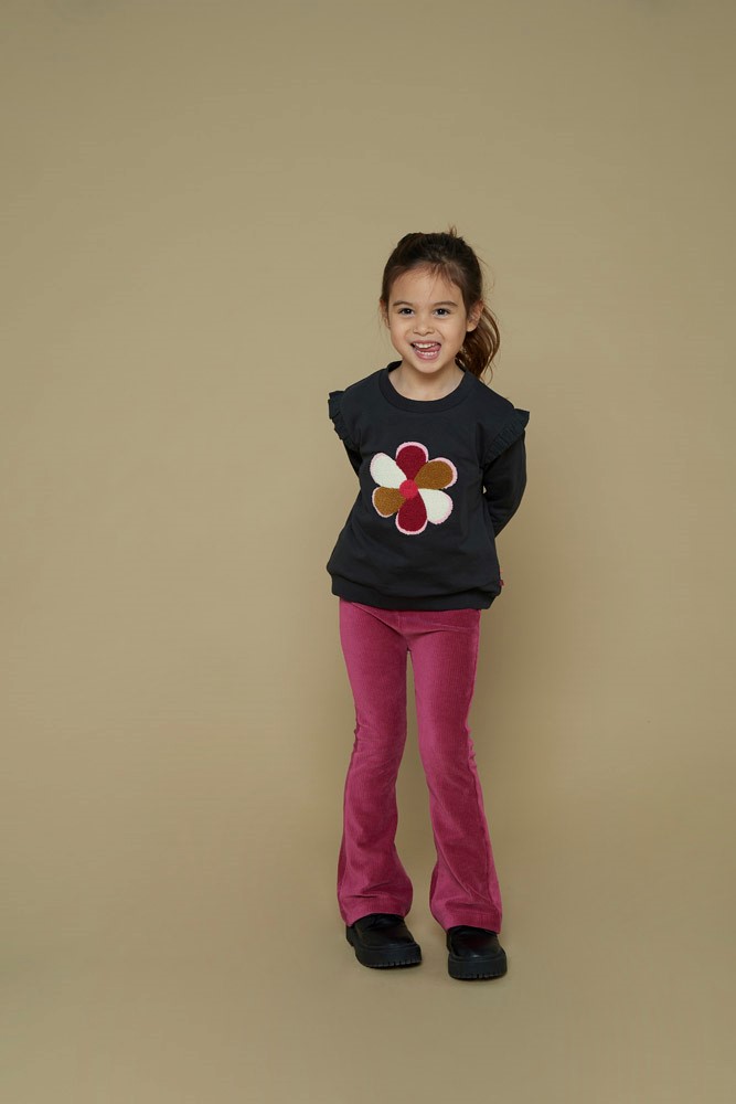 Jubel flare broek rib violet Shine Bright