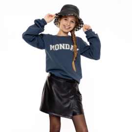 No Way Monday sweater dropped shoulder navy
