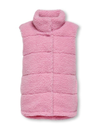 Kids ONLY bodywarmer KOGSANDRA TEDDY WAISTCOAT roze