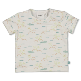 Feetje t-shirt aop offwhite You croc my world