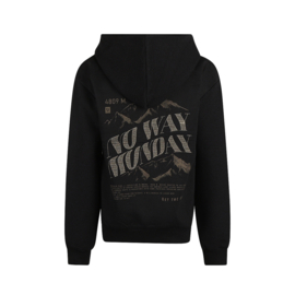 No Way Monday sweater with dropped shoulder black