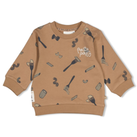 Feetje sweater aop camel Pasta Party