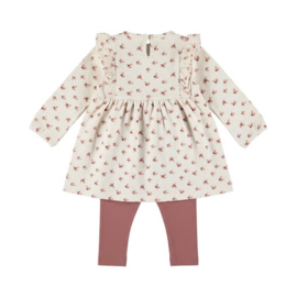Dirkje 2-delige set jurk met legging Antique white