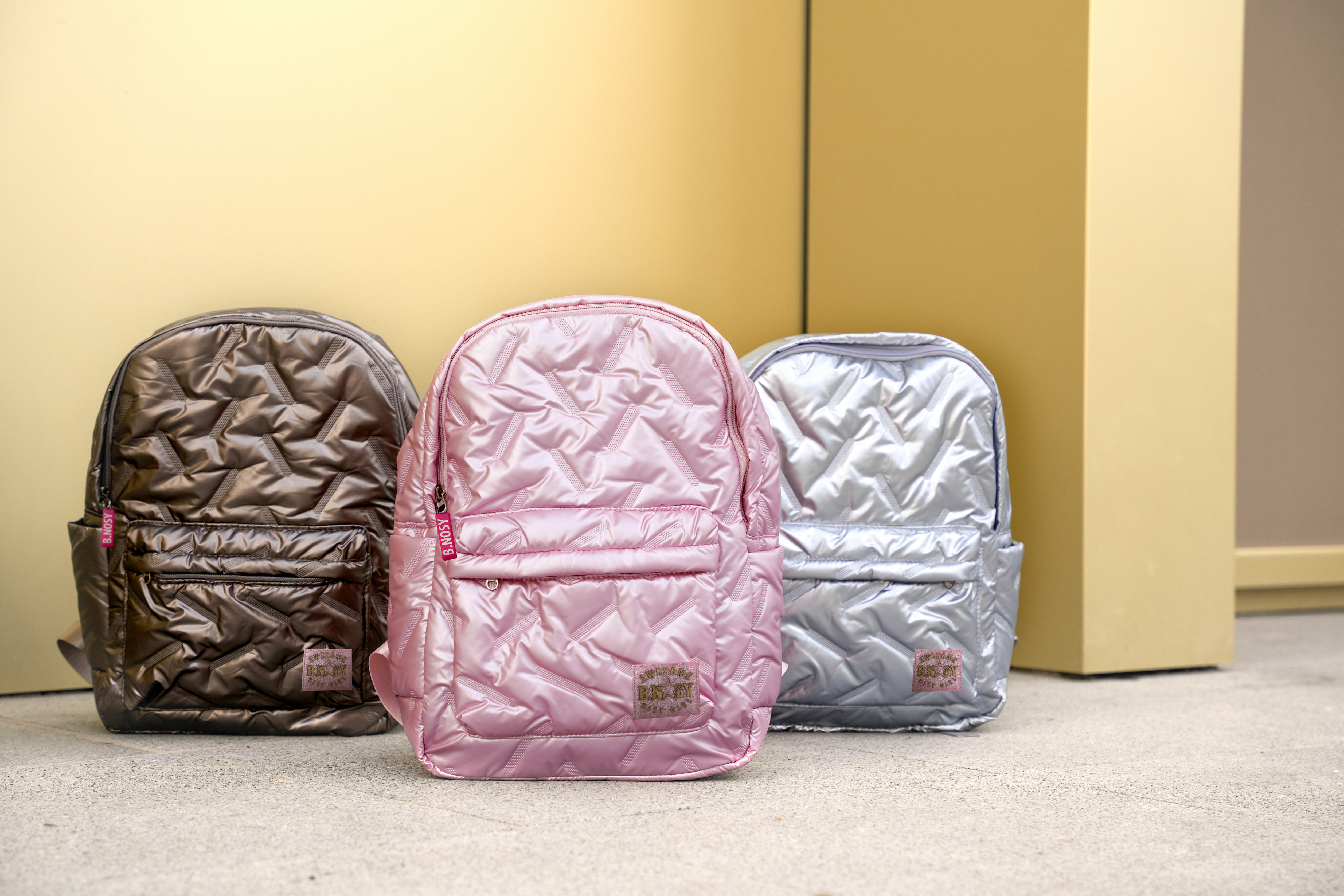 B.nosy metallic Backpack silver
