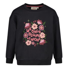 Jubel sweater relaxed fit antraciet Moon Flowers