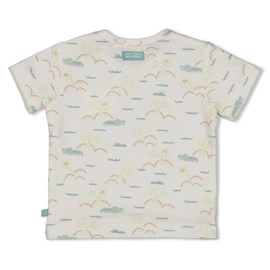 Feetje t-shirt aop offwhite You croc my world
