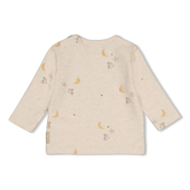 Feetje longsleeve aop offwhite melange Over the Moon for you