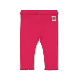 Feetje legging rib fuchsia Love Peace Aloha