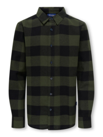 Only & Sons blouse checked shirt forest night