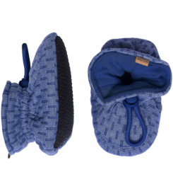 Melton Slofjes structure Blue denim