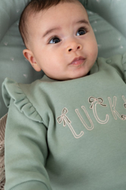 Feetje sweater relaxed fit jade groen Lucky Bloombird