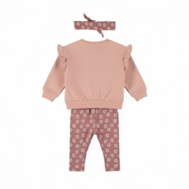 Dirkje 3-delige set sweater met legging, haarband Misty Rose