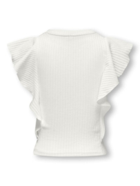 Kids ONLY short ruffle top White KOGNELLA