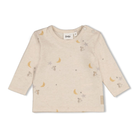 Feetje longsleeve aop offwhite melange Over the Moon for you