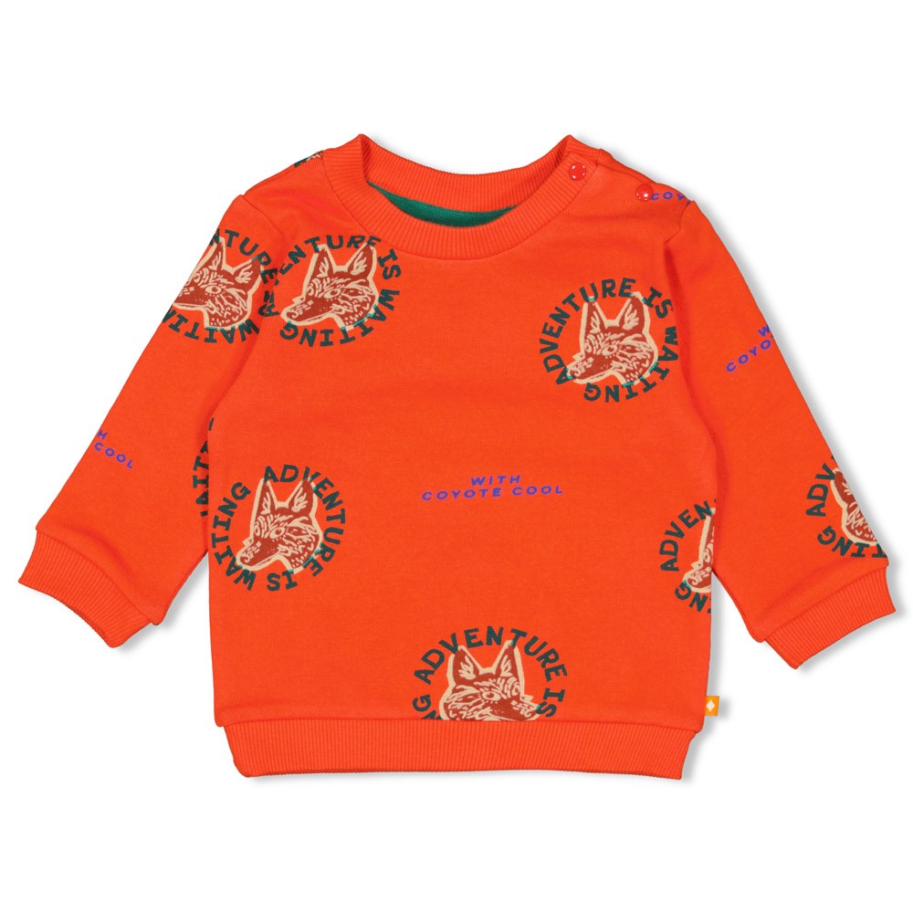 Feetje sweater aop oranje Chasing Trails