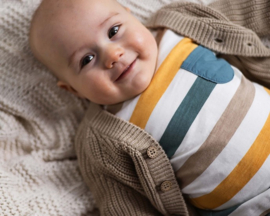 Bess shirt pocket striped teal
