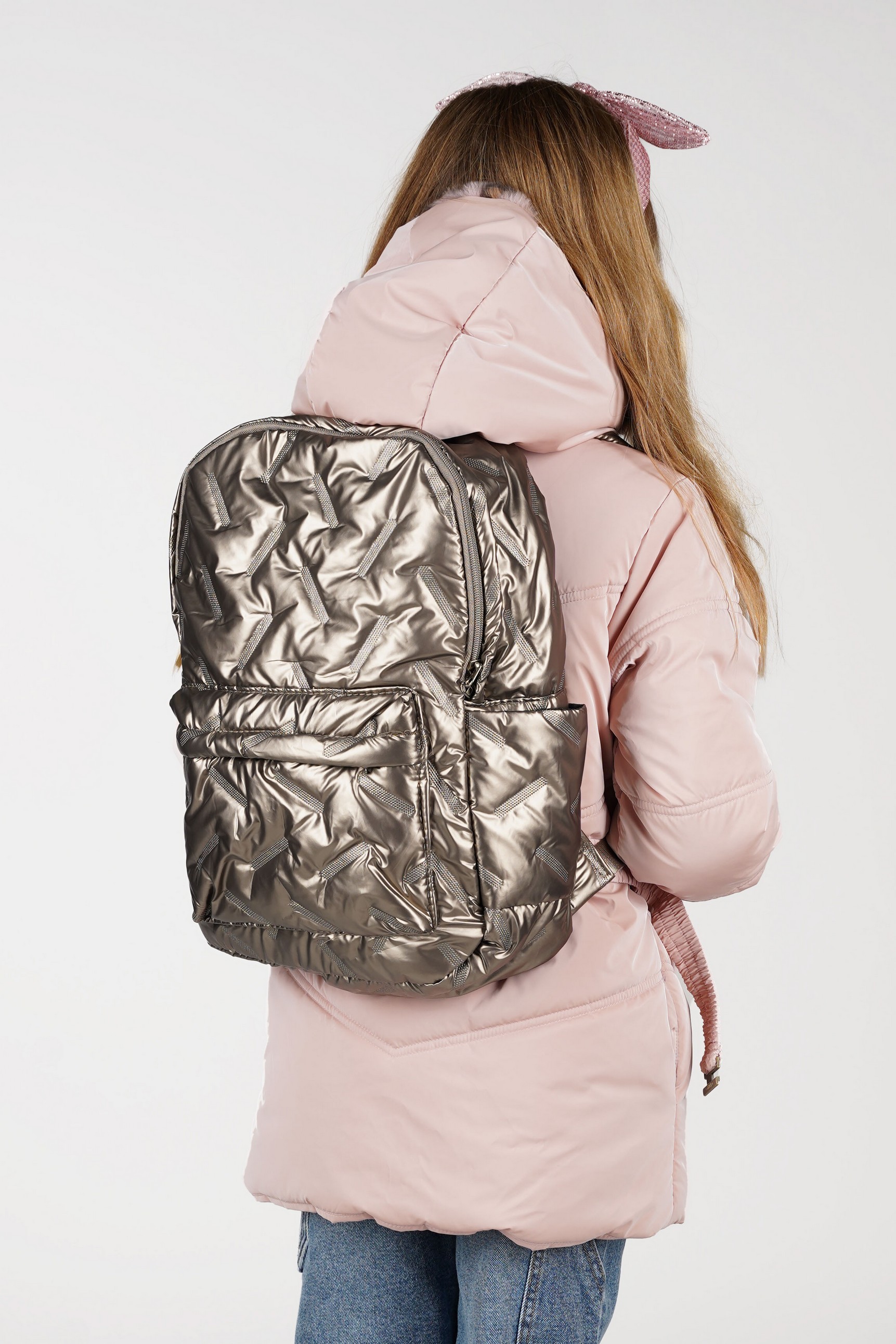 B.nosy metallic Backpack bronze