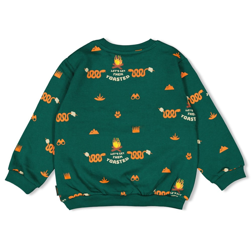 Sturdy sweater aop groen Chasing Trails